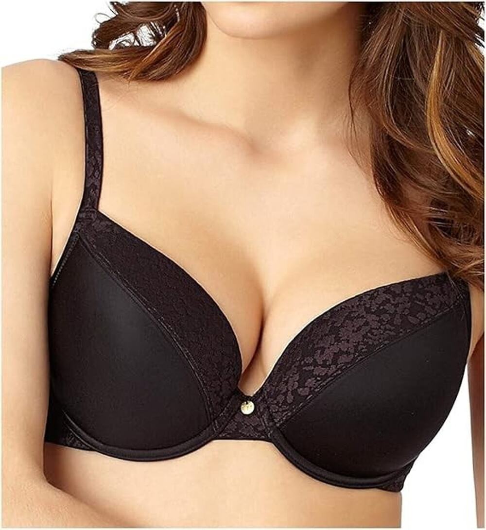 NWT $68 Le Mystere US 30DDD/F Women's Black Safari Underwire T Shirt Bra 9978